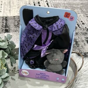 Gigglescape Baby Doll Halloween Witch Outfit Costume 8-Piece Set For Kids Age 3+